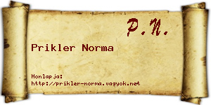 Prikler Norma névjegykártya